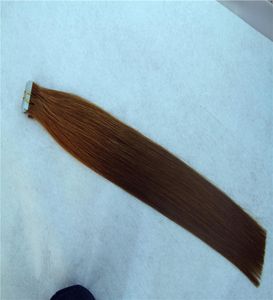 Pure Color Skin Weft Machine Remy Tejp i mänskligt hårförlängning 40PCS100G Malaysian Tape i raka hårförlängningar 832 tum3127239