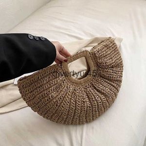 TOTES 2023 NOWOŚĆ BAGSY WOMENTAMI Summer i wykonanie dla kobiet Beac Weaving Ladies Straw Bag Księżyc Saped Top Andle and Bagsh24219