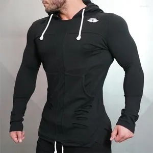 Męskie bluzy inżynier ciała jesienne mięśnie męskie fitness bluza z kapturem swoboda bluza
