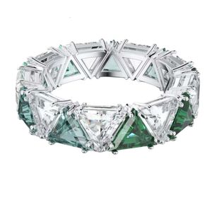 Pierścienie Swarovski Designer Women Oryginalne wysokiej jakości pierścienie pasmo Trójkąt Pierścień dla kobiet Element Crystal Full Diamond Pierścień trójkąta