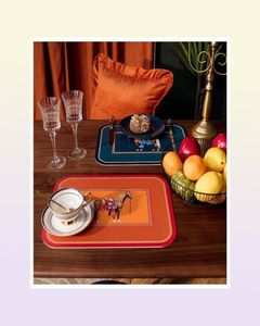 Design esteiras de isolamento pvc placemats moda resistente ao calor antiderrapante almofada à prova dluxury água luxo coasters mesa jantar decoração casa t9807298