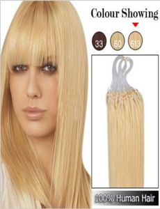 Peruwiańskie 613 Micro Loop Virgin Human Hair Extensions Remy Human Hair 1GS 100 Strass 100 Pure Human Hair6996210