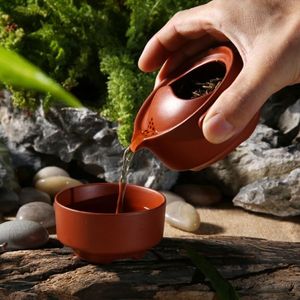 China Zisha TEAPOT 1 TEAPOT 1 Cup Kung Fu Tea Set Diqus Office Travel Portable Tea Set Kung Fu TEAPOT TEA CUPS Accessories218d