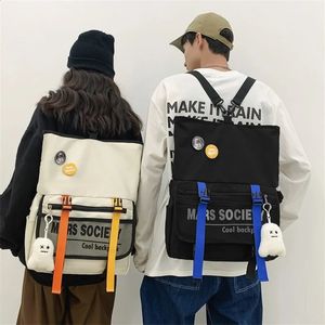 2023 Moda Highcapactiy, Vintage Backpack Japonca Çok Fonksiyonlu Okul Çantaları Erkekler Gilrs Günlük Messenger Crossbody Bag 240130