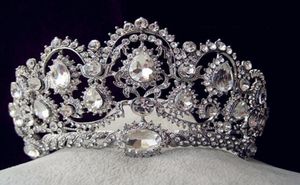 Stokta 2016 Vintage Peacock Crystal Tiara Tiaras ve Crowns Pageant Rhinestone C8957676