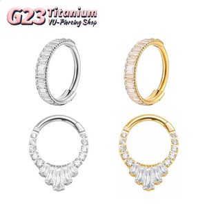 1PC G23 Piercings Earrings sector Zircon Septum Nipple Nose Ring Conch Cartilage Tragus Helix Ear Stud Body Jewelry 240127