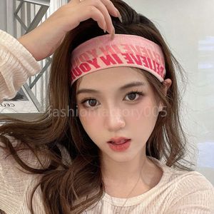 Headbands Elastic Headband for Women Fashion Trends Sports Unisex Head Band with Letter Words High Quality Headbands Hair Resilient Braided Jacquard Brand