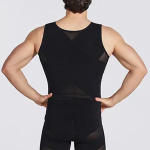 Men's Tank Tops Men Chest Corset Breathable High Elasticity Slimming Vest Body Shaper Waist Trainer Sleeveless Mesh For Fat