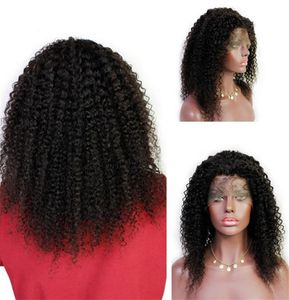 Celebrity Peruki 10a Virgin Indian Human Hair koronkowa przednia peruka Kinky Curly Full Lace Peruka For Black Women Fast 9260812