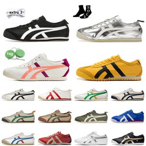 Mexico 66 Scarpe casual Onitsukass Tigers Sneakers con plateau Bianco Nero Oro Argento Betulla Verde Rosso Giallo Rosa Blu a righe Donna Uomo Scarpe da ginnastica Sportive Slip on Shoe