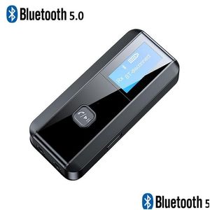 Cabos de áudio conectores conectores 5.0 bluetooth o receptor transmissor display lcd 3.5mm 3.5 aux adaptador sem fio adaptador para tv otgs4