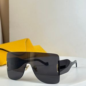 Överdimensionerade solglasögon Rimless Frame Black/Black Smoke Lens Kvinnor Män