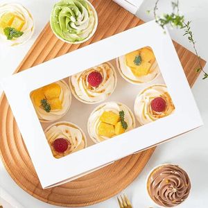 Contenitori da asporto Scatole per cupcake da 20 pezzi con finestra e inserti Portapanetteria da 6 pezzi per biscotti, muffin, cupcake