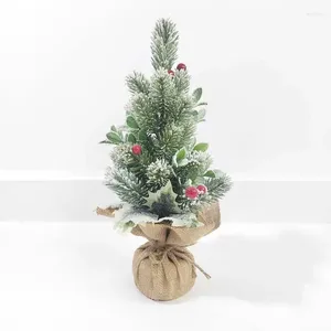 Fiori decorativi 40 cm Albero di Natale con frutti rossi frondoso con decorazione per finestra con neve