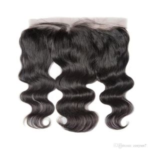 الدانتيل الجبهي الإغلاق الجسدي البرازيلي موجة REMY HAIR 13x4 خط الشعر مسبقًا مع شعر الطفل HD LACE9179569