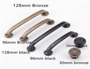 96mm 128mm stile vintage bronzo nero maniglie per mobili ottone antico armadio da cucina comò maniglia per porta manopole per cassetti6897934