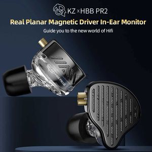 Mobiltelefonörlurar KZ PR2 In-Ear Wireless Bluetooth Headset Planar Driver HiFi KZ Hörlurar Buller Avbrytande Monitor Earbuds YQ240219