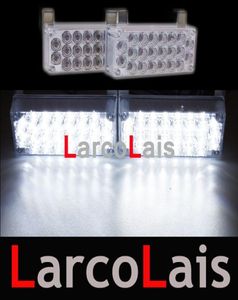 Larcolais White 2x22 LED Strobe Flash Ostrzeżenie EMS CAR TRUGA LIGHT Flashing Firemen Lights9649161