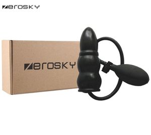 Zerosky Inflatable Dildo Pump Plastic Penis Cock Anal Sex Toys For Woman Butt Plug Blowup Dildo Sex Products With Box SH1908056813420