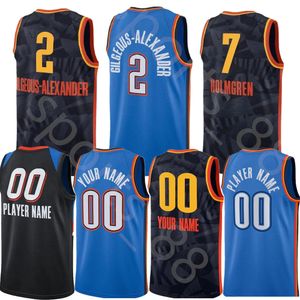 Basket personalizzato Chet 7 Holmgren Shai 2 Gilgeous-alexande R City Luguentz Oklahomas Dort Jalen Williams Josh Giddey Isaiah Joe Okc Thunders Maglie