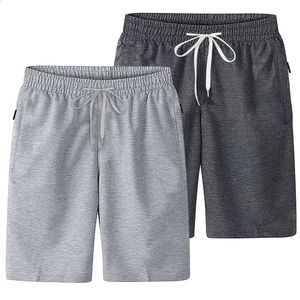 Shorts de commodities cintura elástica fino bolsos soltos jaqueta manter fresco escovado sólido verão shorts de commodities roupas masculinas 240219