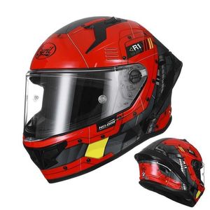 オートバイヘルメットX-Spirit 3フルフェイスヘルメットイエローマン島TTレースストリートレーシングX14 X-FourteenオートバイヘルメットカスコDE Motocicletal24014