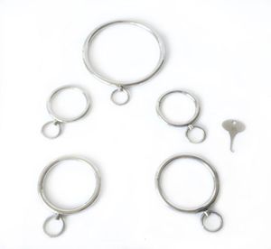 Nuova chiave in acciaio inossidabile Collo Collare anello per tirare la caviglia della mano Schiavo adulto Gioco di ruolo in metallo Per bondage maschile BDSM Bondage Giocattolo del sesso Y19123005431