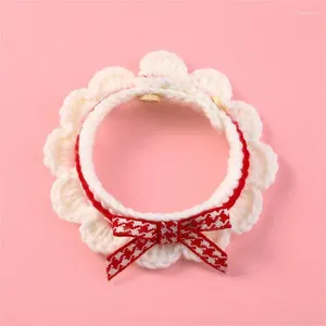 Dog Collars Pet Supplies Add A Touch Of Elegance Knitted Scarf 4 Sizes Cat Collar With Cute Bow Tie