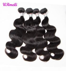 URmeili Brazilian Body Wave Hair Extensions 100 Remy Human Hair Weave Bundles 3 4 Pieces Natural Color cheap human hair 30 inch b4124590