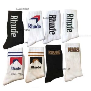 Men's for Women roliga flodhäst Rhude White Ateez Summer West Sports Hatbar bomullsdeodorant Svett absorberande strumpor