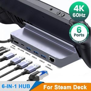 3.0 HUB USB C Docking İstasyonu Steam Güverte Nintend anahtarı tipi HDMI uyumlu 4K 60Hz RJ45 PD100W MacBook PC'ye