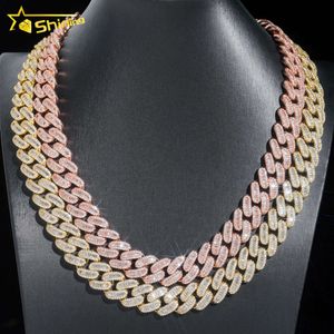 Wholesale Price 16Mm Iced Out S Sterling Sier Micro Pave Vvs Baguette Diamond Moissanite Cuban Link Chain