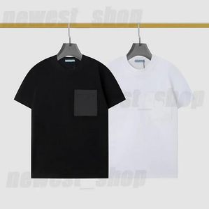 Yaz Paris Erkek Tişörtler Tasarımcı Tee Lüks Tshirt Erkek Cep Patchwork Metal Rozeti Tişört Kadınlar Kısa Kollu Pamuk Tişört