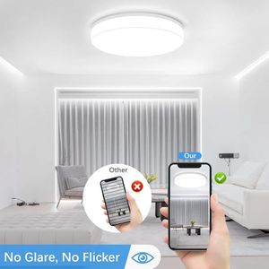 LED Ceiling Lamp Modern Matte Soft Lights for Room 18/24/36/48W White Indoor Ceiling Lights Fixture for Living Room