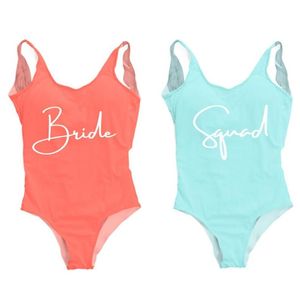 Bachelorette Party Bride Squad One Piece Swimsuits Druhna Bathing Suit Sexy Wedding Team Beachwear Bridal Hen Party Swimsuit6400909