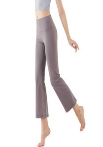 06 Kadın Yoga Pantolon Düz Renk Çıplak Spor Yüksek Bel Sıkı Alevli Fitness Gevşek Fit Joggers Spor Kıyafetleri Kadın Panties1413455