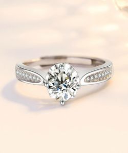 1ct brilhante moissanite anel de diamante prata esterlina 925 feminino anel ajustável tamanho anel de noivado de casamento anéis de casal j1420544