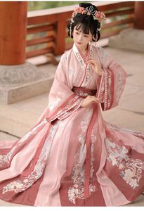 Traditionella kinesiska kläder Hanfu Set Women Chic Brodery Fairy Dress Cosplay Costumes Ancient Oriental Style Princess Outfit S-XL