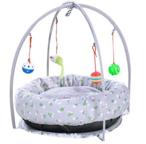 Cat Hommock Bed Puppy Dog Play Tält med Hanging Toys Bells Soft Sleeping Loorger Sofas Nest för katter Small Dogs5059242