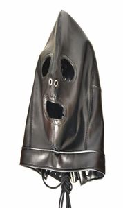 Vuxna leksaker faux läder huvud ansikte mask sex huva bdsm bondage redskap synlig andas för kvinnor gn3124000114995585