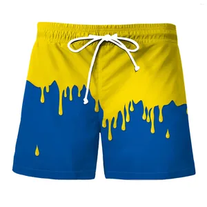 Shorts masculinos verão para homens gradiente tie dye esportes casual praia calças largas cordão esporte pantalones cortos