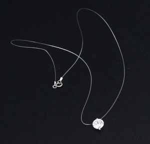 Transparent fishline 925 silver zircon clavicle chain Mermaid tear Pendant Necklace5136519