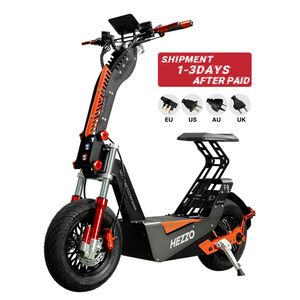 Hezzo F8 Electric Scooter Foldbar Escooter Off-Road Kick Scooter 8000W 72V 50AH 100KM/H 150 km 16-tums oljebromsar Kraftfull elektrisk skoter med platsfri frakt