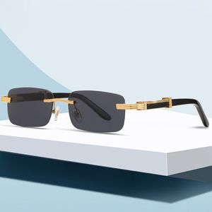 Rahmenlose quadratische Designer-Sonnenbrille für Damen, Outdoor-Fahrsportbrille für Herren, modische Gläser, personalisierte Sonnenbrille