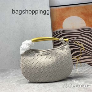 Boteega Sardine Leather Evening Tote Bag Moon Shark Jodie Bags Soft Plissee 2024 Half HandCalfskin Luxury Venata Knitting Large Capacity Hand Und SRZE