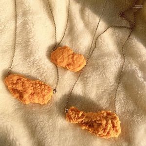 Anhänger Halsketten Lustige Fried Chicken Bein Flügel Für Frauen Harz Mini Nette Simulation Grill Lebensmittel Halskette Mädchen Schmuck Elle222402