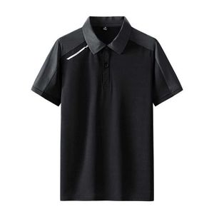 Sport-T-Shirt für Herren, Sommer-Stil, Eisgefühl, schnell trocknend, Fitness, Papa, Polo, lockerer Kragen, kurz