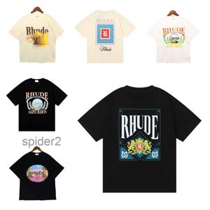 23SS Rhude Mens T Shirt Högkvalitativ Tess Designer Casual mode Kort ärm Europe Amerika män kvinnor runt hals tshirts USA storlek s-xxlpsi6 psi6 u470 u470