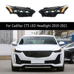 Передняя лампа стайлинга автомобилей DRL дневные ходовые огни для Cadillac CT5 светодиодная фара в сборе 19-21 дальний свет указатель поворота автомобильные аксессуары