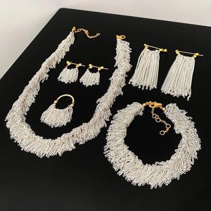 Chains 2024 Design Silver Plated Chain Tassel Necklaces For Women Fashion Brand Jewelry Elegant Waterfall Shaped